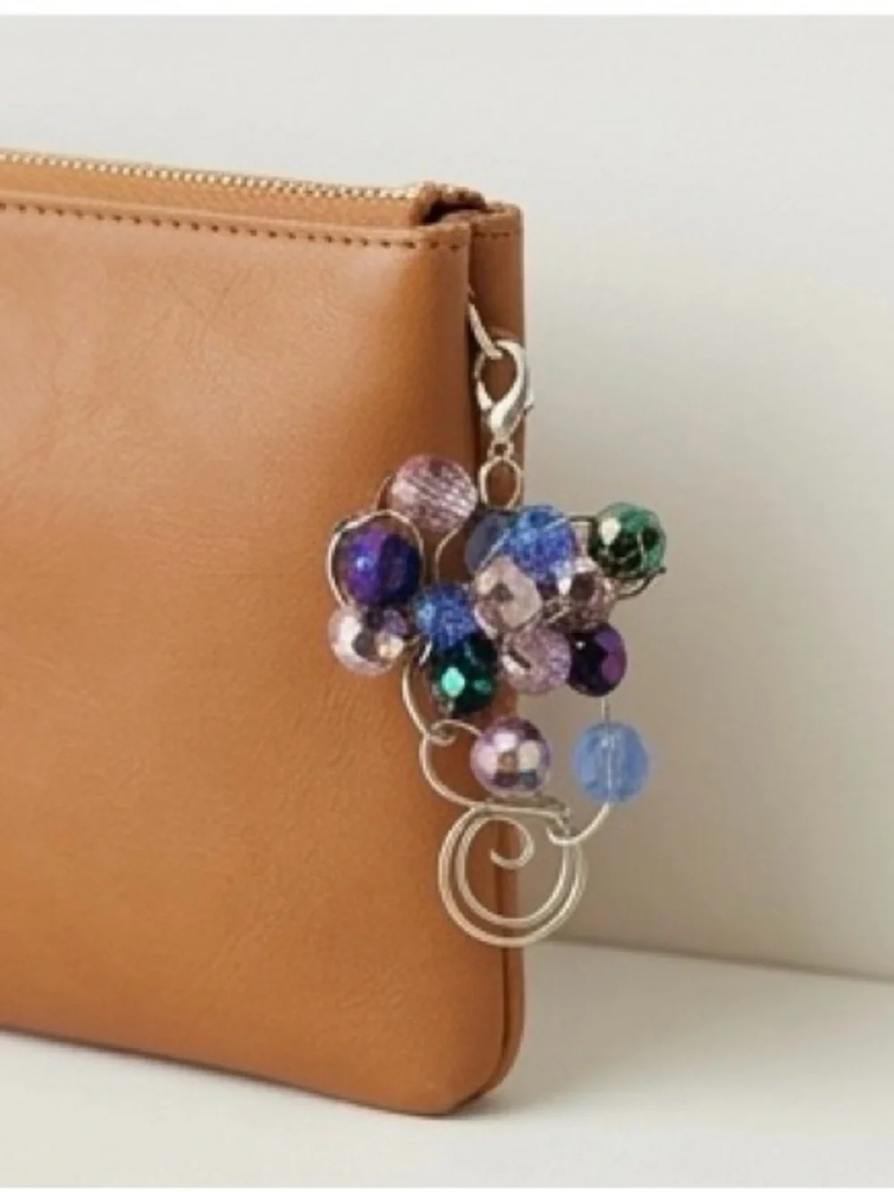 Multicolor Faceted Bead Brooch Wire Wrapped Abstract Artisan Statement Pin